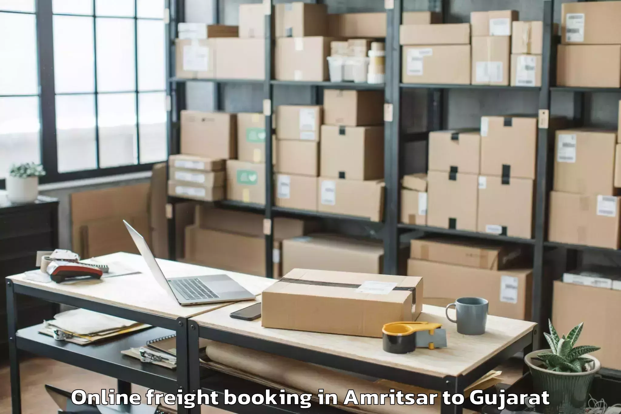 Professional Amritsar to Bhavnagar Airport Bhu Online Freight Booking